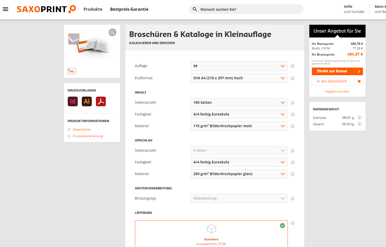 DINA4 Color 100S 99Bücher Saxoprint